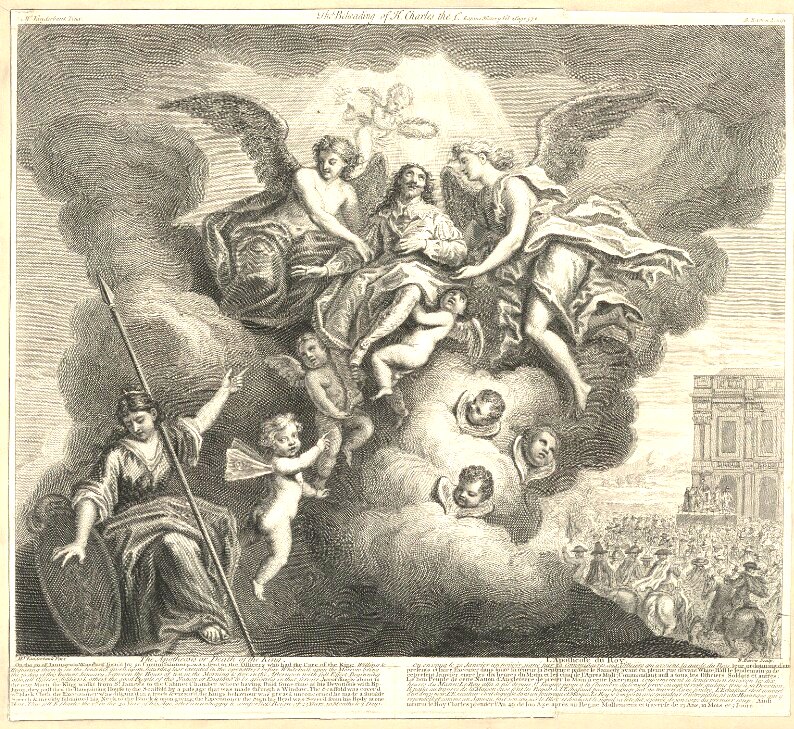 Charles I borne up into heaven by angels