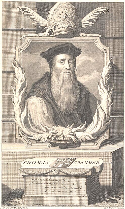 Engraved portrait of Thomas Cranmer, Archbishop of Canterbury